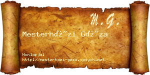Mesterházi Géza névjegykártya