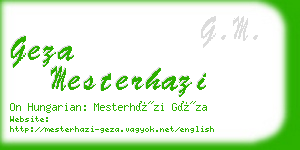 geza mesterhazi business card